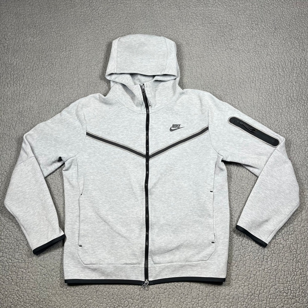 Nike Tech Fleece Hoodie Men M CU4489-063 Full Zip Grey Athleisure Streetwear